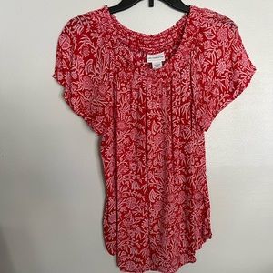 Liz Claiborne short sleeve Blouse size large EUC 🔥